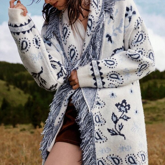 Multicolor Casual Women's Bohemian Cardigan - Picture 9 of 9